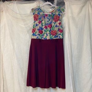 Embroidered Floral Cocktail Dress